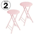 thumbnail image 2 of Lavish Home Backless 24-Inch Folding Stool with 225lb Capacity (Pink), 2 of 10