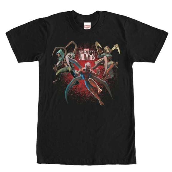Men's Marvel Spider-Man Unlimited Characters  Graphic Tee Black 2X Large