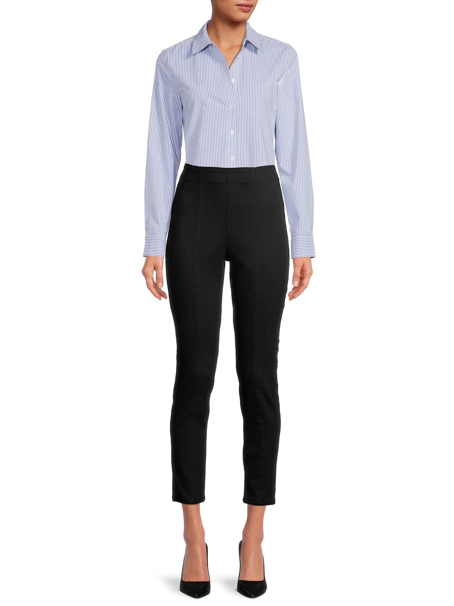 Time and Tru Women's Classic Button-Front Shirt