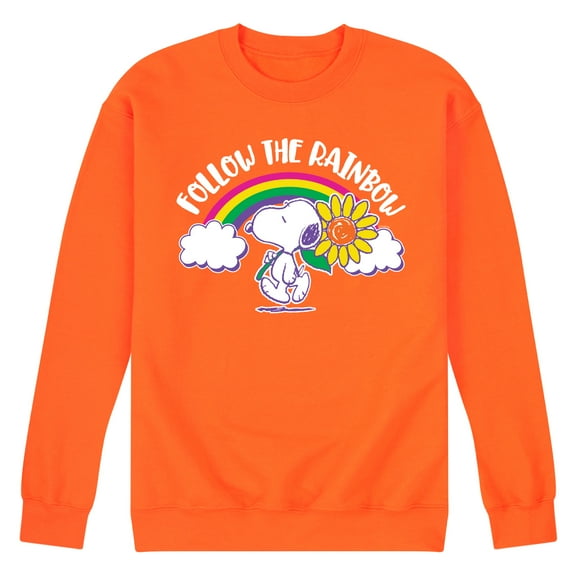Peanuts - Follow The Rainbow - Men's Crew Neck Fleece Pullover