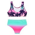 thumbnail image 6 of Aideaone Girls Bikini Swimsuits Set for Girls 3 Piece Skirt Bathing Suits Swim Dress Hawaiian Beach Swimwear with Kimono Cover Up, 6 of 7