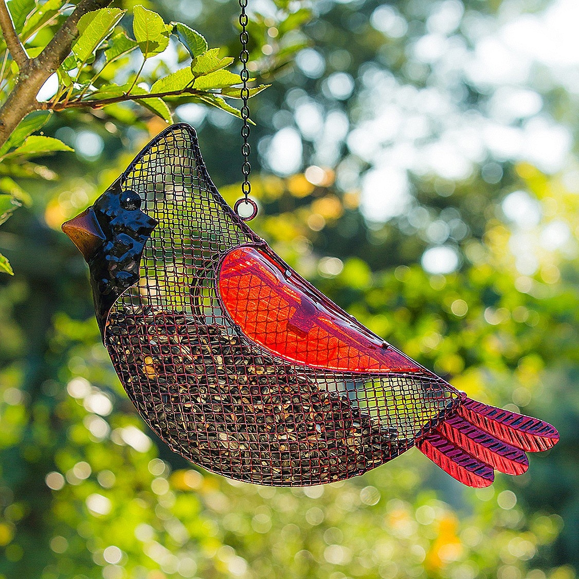 Evergreen Garden Cardinal Mesh Bird Feeder