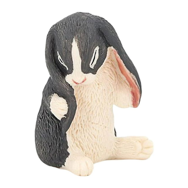 Figura de juguete de conejo, linda decoración en miniatura, adorno mini para niños. E