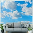 thumbnail image 4 of Creowell Light Blue Wall Decor Tapestry Blue Sky White Clouds Natural Landscape Tapestries Wall Art Hanging, Summer Sunny Peace Nature Aesthetic Tapestry for Girly Bedroom Living Room 40x60inch, 4 of 6