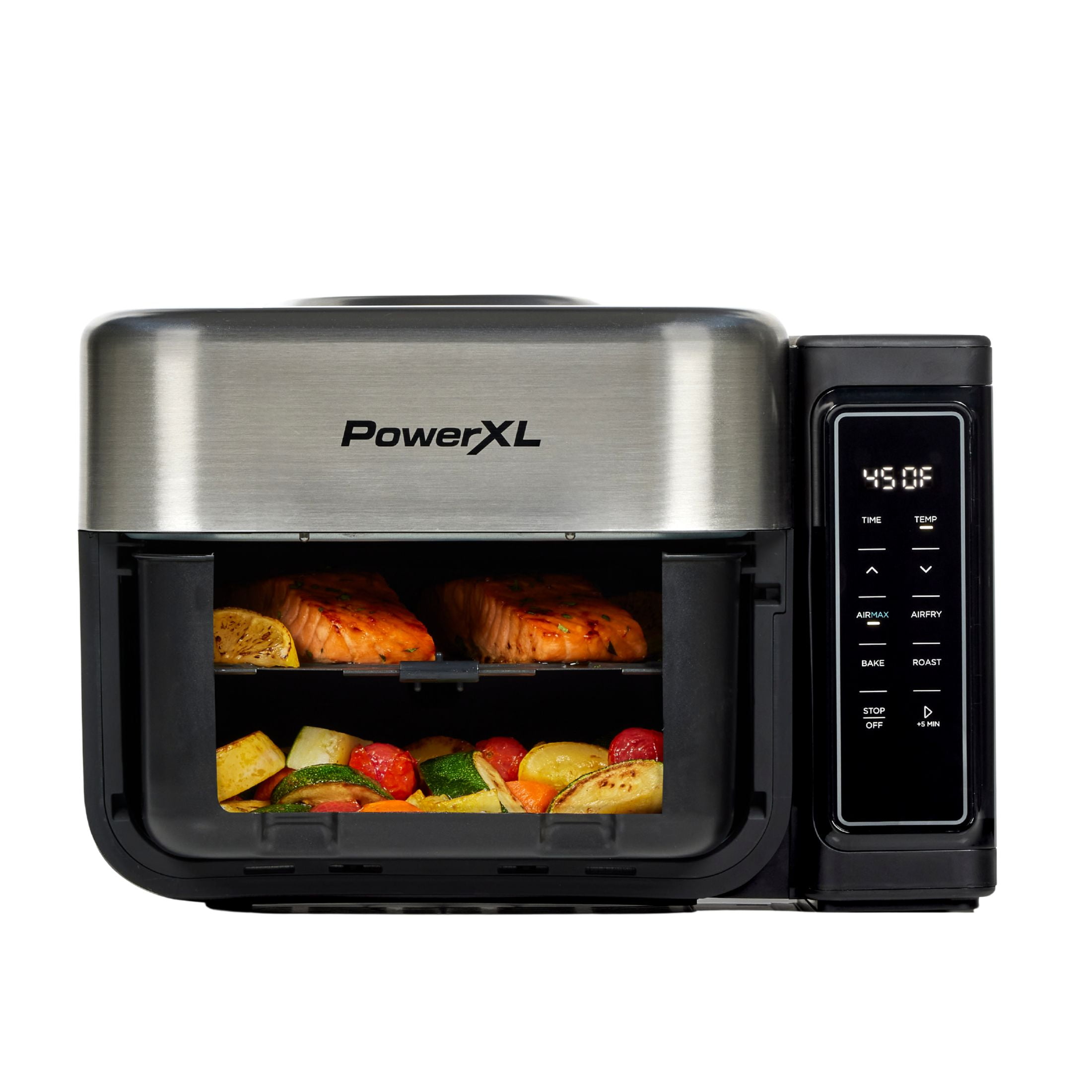 Open Box PowerXL™ 6.3 Quart AIRMAX™ Air Fryer Oven with 4 Pre-Sets, Two Tier Compact Design