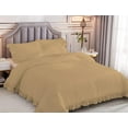 thumbnail image 2 of 1 Piece Luxury Vintage Ruffle Pattern Comforter By D.N.G. BEDDINGS Premium Super Soft, All Season, 800 Thread Count 100% Egyptian Cotton Super King Size Taupe Color, 2 of 8