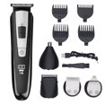thumbnail image 1 of Cortadora Multifuncional 5 en 1 con Pantalla LCD, Recargable USB, Cabezales Intercambiables para Corte de Pelo, Afeitado y Recorte de Vello Nasal, Incluye Accesorios y Estuche., 1 of 6