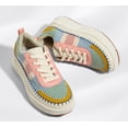 thumbnail image 6 of LUCKY STEP Fashion Chunky Retro Braided Uppers Sneakers Platform Casual Shoes,Pink&Yellow multi Knit,Womens, 6 of 10