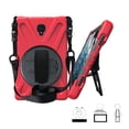 thumbnail image 4 of KIQ Galaxy Tab A 10.5 Case, 2018, T590 Heavy Duty Shield Cover Tempered Glass Screen Protector Shoulderstrap for Samsung Galaxy Tab A 10.5 SM-T590/SM-T595 [Red], 4 of 14