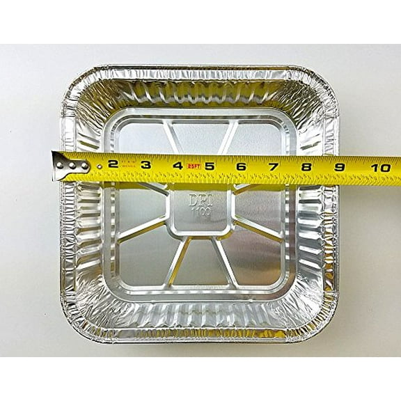 Durable Packaging Square Aluminum Foil Cake Pan - Disposable Baking Container Tins (pack of 100)