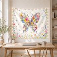 thumbnail image 5 of Floral Garden Butterfly with Silhouette Constructed Entirely, Mystical Fantasy for Space Lovers, Wall Decor, Mother'S Day Gift, Tapestry Wall Hanging for Dorm and Living Room, 5 of 7