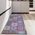 thumbnail image 4 of Purple Ethnic Geometric Patchwork Pattern Kitchen Rug Mat,Kitchen Runner Rugs Non Skid Washable,Decorative Kitchen Floor Mats for Kitchen,Sink,Laundry,17"X47", 4 of 5