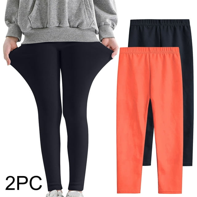 Odeerbi 3-12 Años Niñas 2 Pcs Leggings Mallas Elásticas Lycra Pantalones de Comodidad Suavidad Transpirable Pantimedias