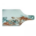 thumbnail image 1 of Tropical Cutting Board, Exotic Orchids Blossom Leaves on Blurred Background Floral Themed Modern Art, Tempered Glass Cutting and Serving Board, Wine Bottle Shape, Orange and Teal, by Ambesonne, 1 of 1