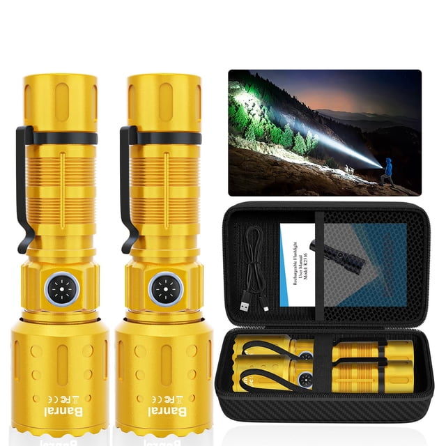 Linterna Banral de alta luminosidad recargable, 6 modos, resistente al agua