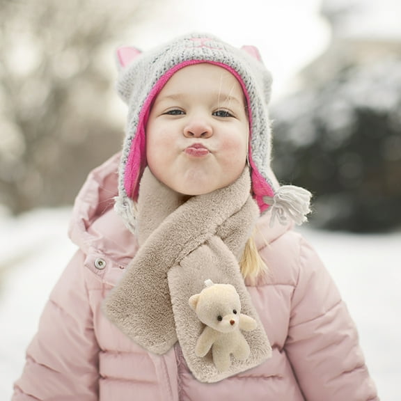 Kids Warm Winter Hat and Scarf Set Toddler Sherpa Earflaps Hat and Scarves Warm Soft Cold Snow Caps with Fleece Lining for Boys and Girls Gifts