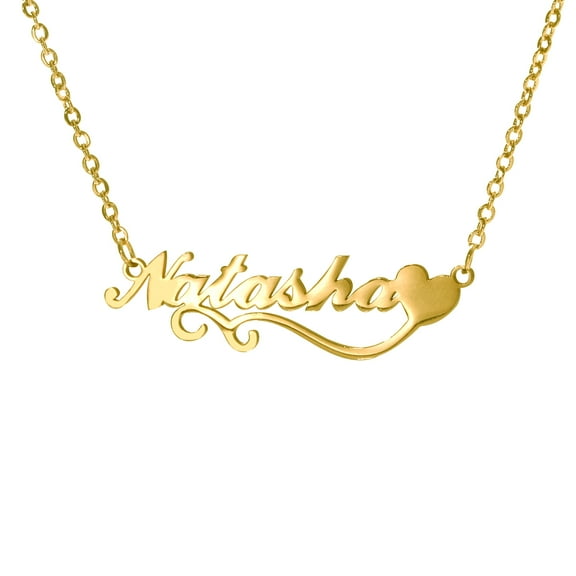 Vakki Name Customized Necklaces Stainless Heart Steel Personalized Name Necklace for Women Customized Gift