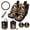 Black - Frog Mushroom Moon Forest, variant on LedBack Polynesian Pattern Car Interior Covers Full Set for Women, Decorative Car Front Rear Seat Covers with Steering Wheel Cover Garbage Bag Air Vent Storage Pouch Cup Cushions