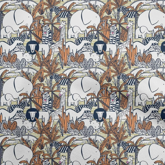 oneOone Rayon Rust Brown Fabric Kids Animal Sewing Craft Projects Fabric Prints By Yard 56 Inch Wide