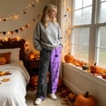 thumbnail image 4 of Fabrcox Halloween Pj Pants Women Fleece Funny Ghost Pumpkin Spider Web Woman Lounge Pants Soft Fall Winter Warm Wide Leg Sleep Pants Women, 4 of 6