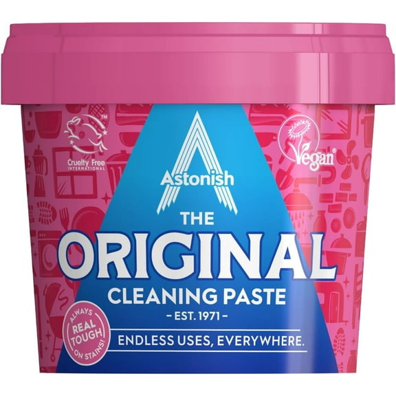 Astonish The Original Cleaning Paste 500g Mandarin Peaches Scent - Multi Surface Stain Remover, Grease Buster, Tough Kitchen Cleaner, Chemical-Free Household Scrub, Bathroom Essential