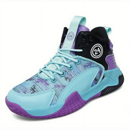 

Cool Stylish Basketball Shoes For Boys Kids Teenagers Breathable Anti Slip Shock-absorbing Shoes With Rotating Buckle For Indoor Outdoor Training All Seasons