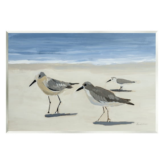 Stupell Industries Sandpipers on Shore Painting Animals & Insects Painting Unframed Art Print Wall Art, 15 x 10