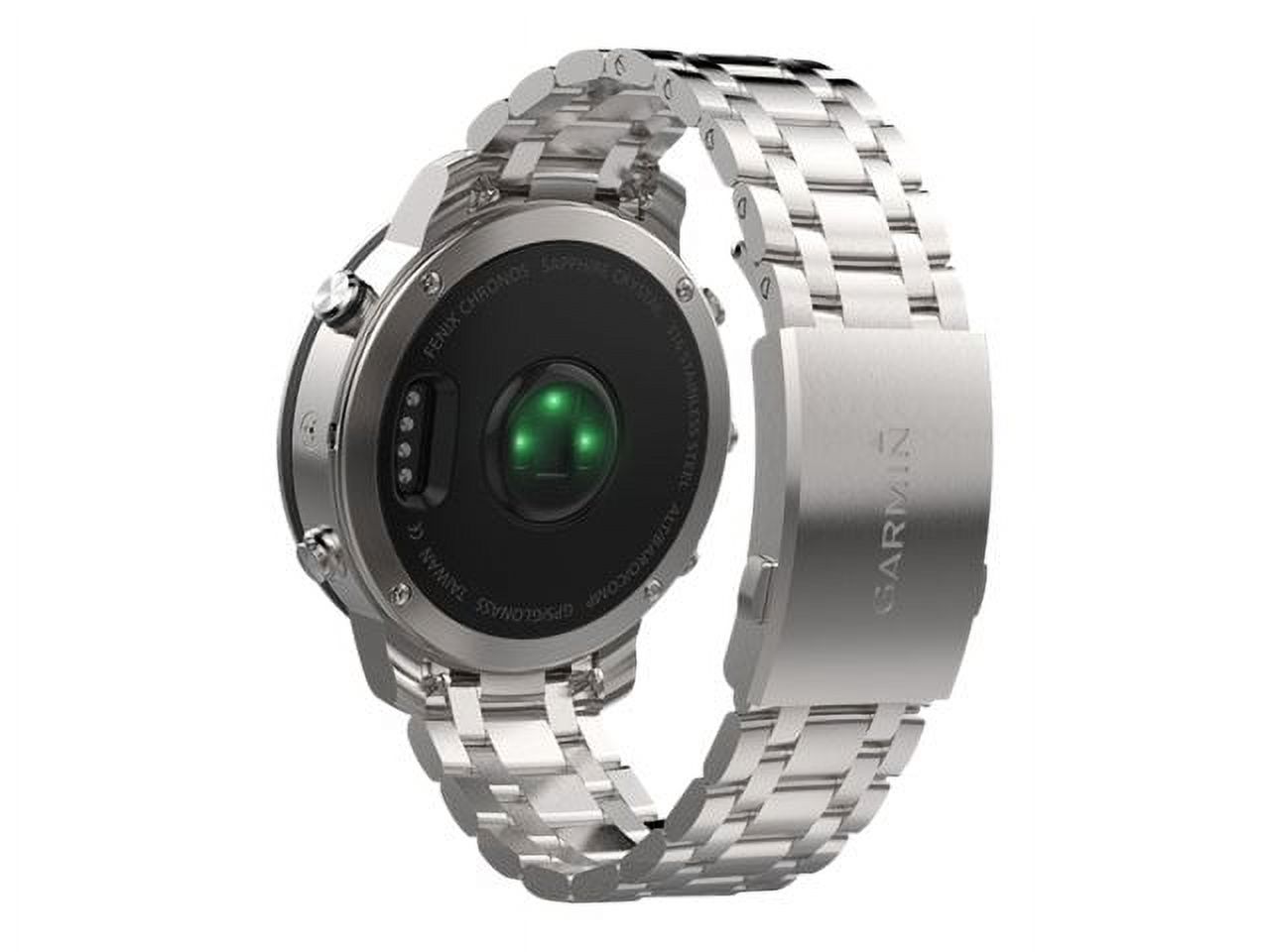 Fenix Chronos GPS Multi Sport Smart Fitness Brushed Stainless Steel Watch - image 3 of 4