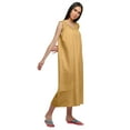 thumbnail image 5 of Moomaya Solid Womens Button Placket Knee Long Nightdress Cotton Night Gown, 5 of 6