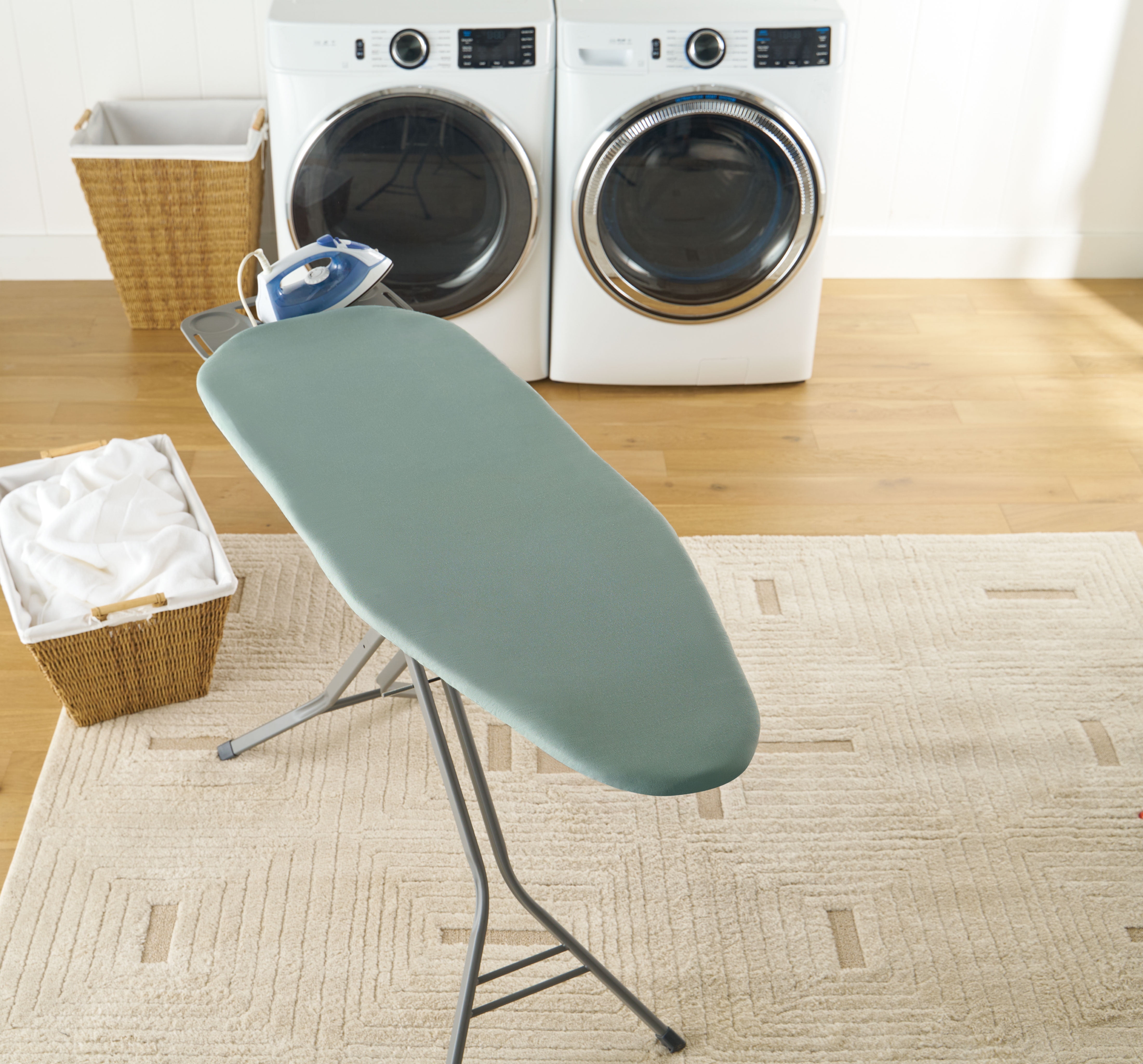 (4 pack) Better Homes & Gardens Ironing Board Cover-18x54,Cotton,Recycled Polyester,Felt Padded, Reversible, corch Resistant,Multicolor Forest Leaves Pattern to Solid Green,Cover Only - Boards Sold Separately