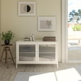 thumbnail image 2 of Systembuild Evolution Ashbury Heights 2 Door Storage Cabinet-Fluted Glass Metal Locker, Soft White, 2 of 15