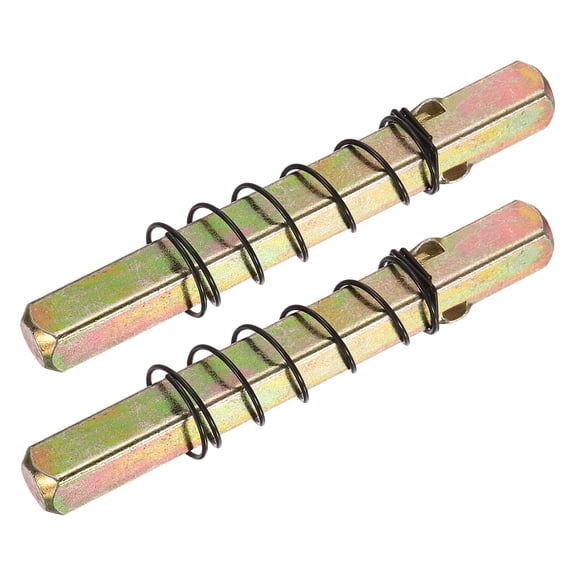 2Pack Door Knob Spindle, 80mm Spare Door Handle Spindle Bar with Limit Spring, Vintage Straight Spindle Replacement Parts for Mechanical Locks (Gold Tone, 14mm)