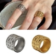 thumbnail image 4 of Misright Elegant Hollow Grid Design Couple Rings Gold/Silver Plated Fashion Jewelry, 4 of 13