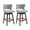 Grey - Linen - 30", variant on Guyou 30" Swivel Bar Stool Set of 2, Farmhouse Linen Upholstered Counter Height Bar Stools with Wooden Legs and Open Back for Kitchen Island Restaurant Home Bar Bistro, Grey