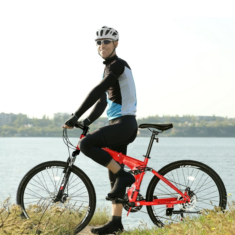 26in Foldable Land Rover Mountain Bike 21-Speed High Carbon Steel