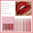 Firstfly 12 Colors Matte Lip Liner Pencil Set, Velvet Nude Collection, Waterproof Long Wear