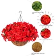 thumbnail image 6 of 2 Set Artificial Red Geraniums Flowers for Indoors and Outdoors,with Hanging Baskets,24 Bundles of Flowers for Porch Home Patio Balcony Yard Home Decor, 6 of 8