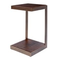 thumbnail image 4 of Jofran Global Archive Distressed Acacia and Stainless Steel "C" Table, 4 of 7