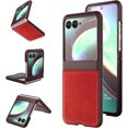 thumbnail image 1 of [PST] Motorola Moto Razr+ Plus / Razr 40 Ultra 2023 Leather Case, Slim Shockproof Hard PC Shell Leather Case Cover, 1 of 5