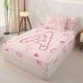 thumbnail image 2 of Catabedysis Pink Loves ABC Print A Zipper Twin Comforter Sets with Fitted Sheet and 2 Pillowcases,Personalized Monogrammed Gifts Zipper Bedding Set For Girls,Pink Reversible,4-Piece, 2 of 7