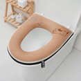 thumbnail image 4 of Soft Warm Foam Toilet Seat Cushion, Universal Fit for Round Elongated Toilets, Washable Non-Slip Design, Keeps You Comfortable Winter, Easy to Install Without Tools, D, 1pc, 4 of 8