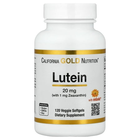 California Gold Nutrition Lutein with Zeaxanthin from Marigold Extract, 120 Veggie Softgels