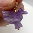 thumbnail image 2 of Amethyst Dove Bird Pendant Necklace|Semi Precious Stone Jewelry|14kgf Pendant, 2 of 10