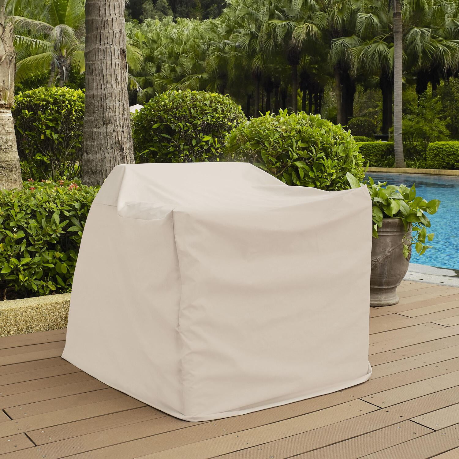 Outdoor Furniture Covers - 2 Piece Vinyl Chair Covers - Waterproof Patio Furniture Protector - Tan - 33"D x 36.5"W x 30"H