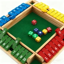 Wooden Shut The Box Board Game - 1-4 Players, Colorful Number Tiles & Dice, Perfect for Family Fun & Math Enlightenment with 8 Dice