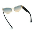 thumbnail image 7 of Womens Metal Frame Rimless Oversized Luxury Fashion Cat Eye Sunglasses Gold Black - Blue Beige, 7 of 7