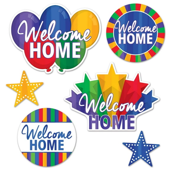 Beistle - Foil Welcome Home Cutouts - 5½"-14" - Pack of 12