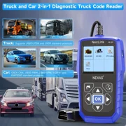 NEXAS Heavy Duty Truck OBD2 Scanner 2 in 1 Full System Diesel HD OBD Diagnostic Code Reader with Live Data Battery Monitor
