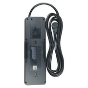 Hyper Tough Indoor 10-Outlet 10ft Surge Protector 2480-Joule Protection with 4 USB Ports, Black
