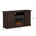 Twin Star Home Barn Door TV Stand for TVs up to 55" with ClassicFlame Electric Fireplace, Sawcut